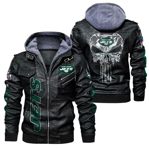 30% OFF Hot Sale New York Jets Winter Jackets Punisher Skull On Back