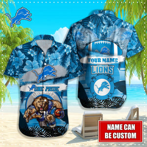 15% OFF Personalized Detroit Lions Hawaiian Shirt Mascot Cheap