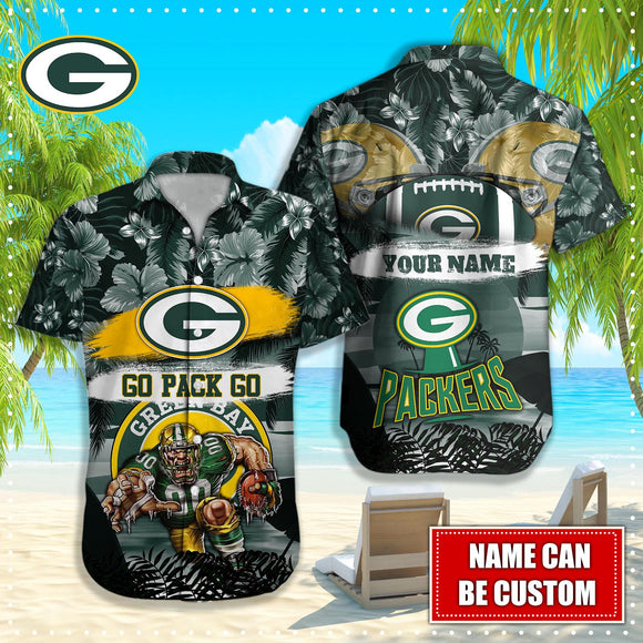 15% OFF Personalized Green Bay Packers Hawaiian Shirt Mascot Cheap
