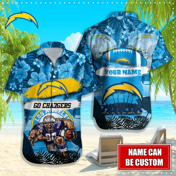 15% OFF Personalized Los Angeles Chargers Hawaiian Shirt Mascot Cheap