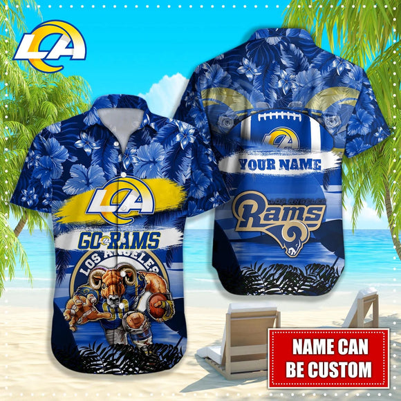 15% OFF Personalized Los Angeles Rams Hawaiian Shirt Mascot Cheap