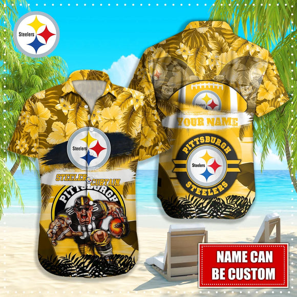15% OFF Personalized Pittsburgh Steelers Hawaiian Shirt Mascot Cheap