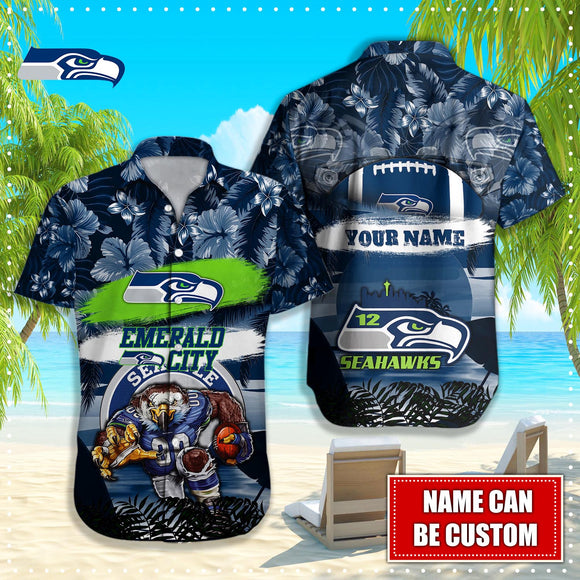 15% OFF Personalized Seattle Seahawks Hawaiian Shirt Mascot Cheap