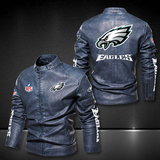 Philadelphia Eagles Faux Leather Varsity Jacket Footballfan365