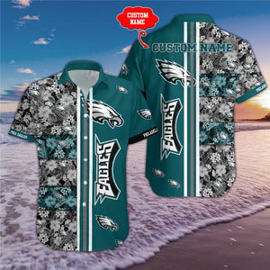 Philadelphia Eagles Hawaiian Shirt Custom Name Footballfan365