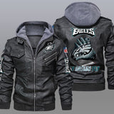 Philadelphia Eagles Leather Jacket Gloves Back Footballfan365