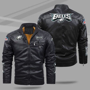 Philadelphia Eagles Leather Jacket Motocycle Footballfan365