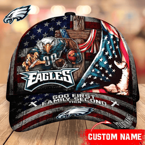 Lowest Price Philadelphia Eagles Baseball Caps Mascot Flag Custom Name