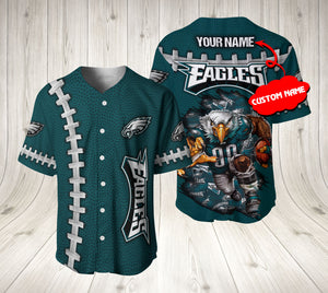 20% OFF Philadelphia Eagles Baseball Jersey Mascot Logo Custom Name
