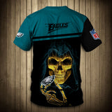 15% SALE OFF Philadelphia Eagles T-shirt Skull On Back