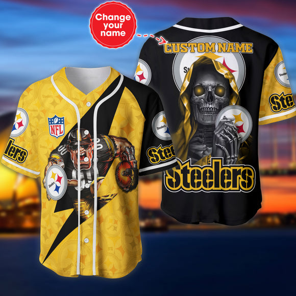 20% OFF Best Pittsburgh Steelers Baseball Jersey Skull Custom Name