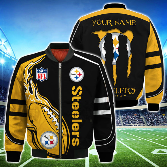 20% OFF Pittsburgh Steelers Bomber Jackets Monster Energy Custom Name