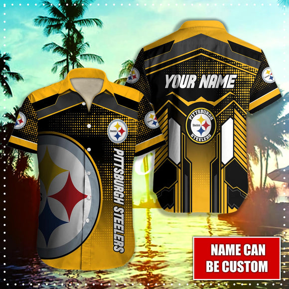 15% OFF Pittsburgh Steelers Button Up Shirt Big Logo Custom Name