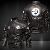 30% OFF Pittsburgh Steelers Faux Leather Varsity Jacket - Hurry! Offer ends soon