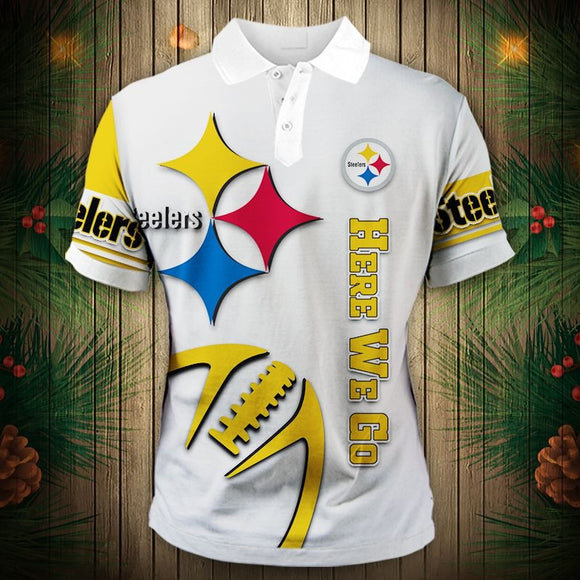 20% OFF Best Men’s White Pittsburgh Steelers Polo Shirt For Sale