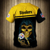 15% SALE OFF Pittsburgh Steelers T-shirt Skull On Back