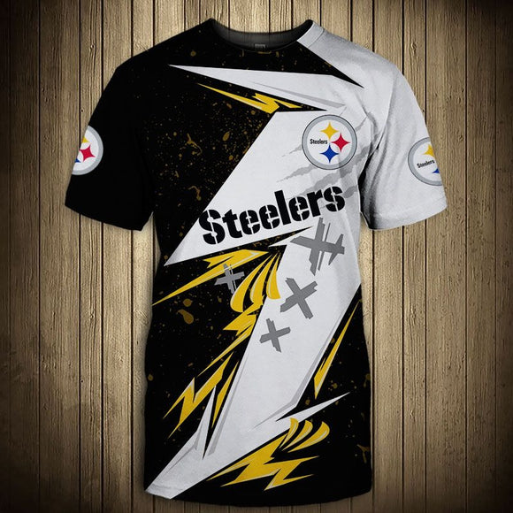15% SALE OFF Best Black & White Pittsburgh Steelers T Shirt Mens