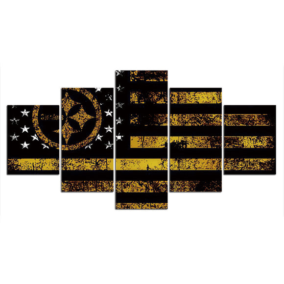 30 % OFF Pittsburgh Steelers Wall Art American Flag Canvas Print