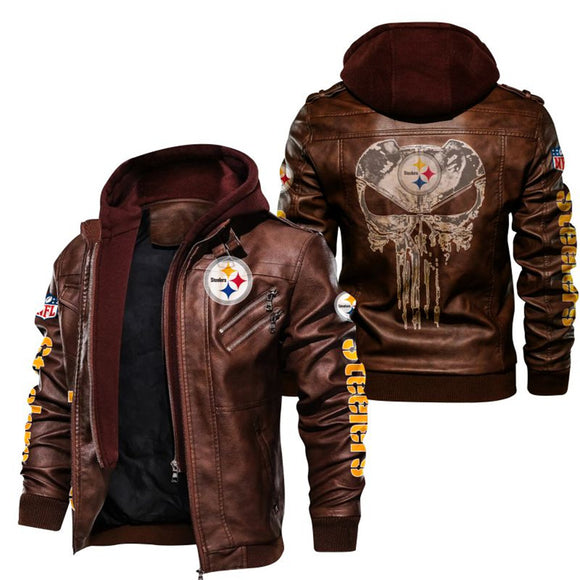 30% OFF Hot Sale Pittsburgh Steelers Winter Jackets Punisher Skull On Back