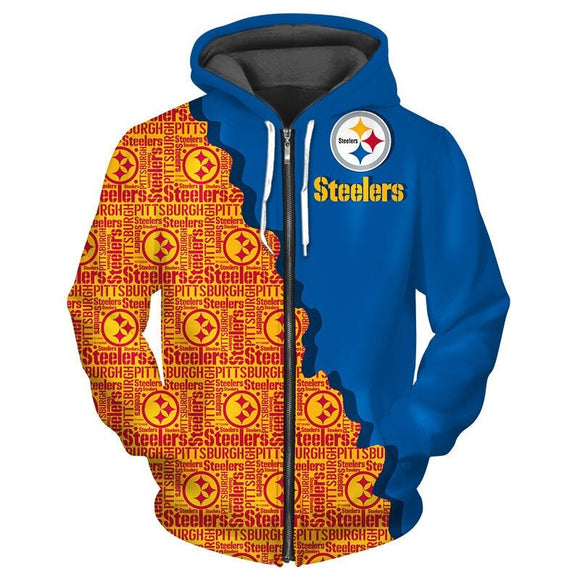 Up To 20% OFF Best Pittsburgh Steelers Zipper Hoodies Repeat Logo
