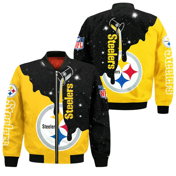 17% SALE OFF Pittsburgh Steelers Zip Up Jackets Galaxy CHEAP For Men