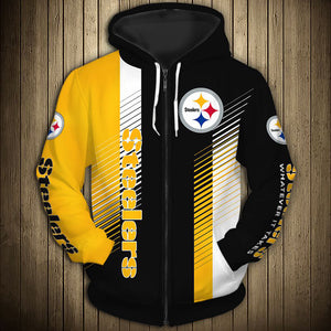 11% OFF Pittsburgh Steelers Zipper Hoodie Stripe - Limited Time Offer
