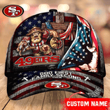 Lowest Price San Francisco 49ers Baseball Caps Mascot Flag Custom Name