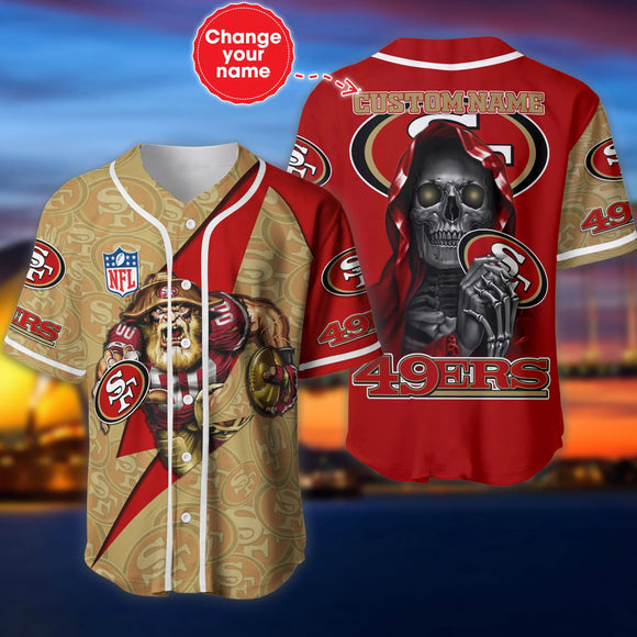 20% OFF Best San Francisco 49ers Baseball Jersey Skull Custom Name