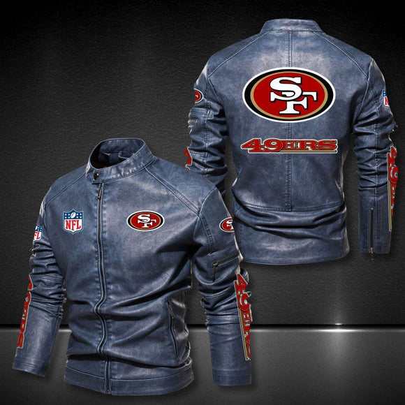 30% OFF San Francisco 49ers Faux Leather Varsity Jacket - Hurry! Offer ends soon