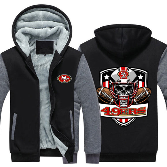 17% OFF Vintage San Francisco 49ers Fleece Jacket Skull For Sale