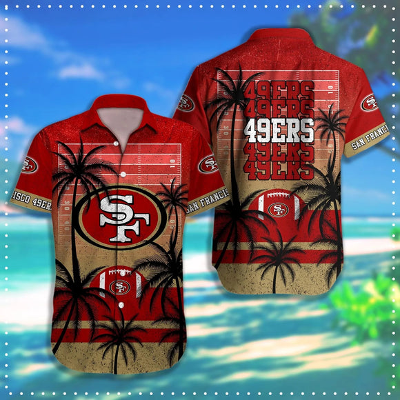 15% SALE OFF San Francisco 49ers Hawaiian Shirt Coconut Tree & Ball