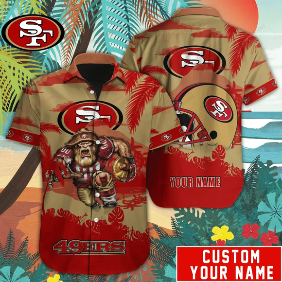 14% OFF Mascot San Francisco 49ers Hawaiian Shirt Custom Name For Men