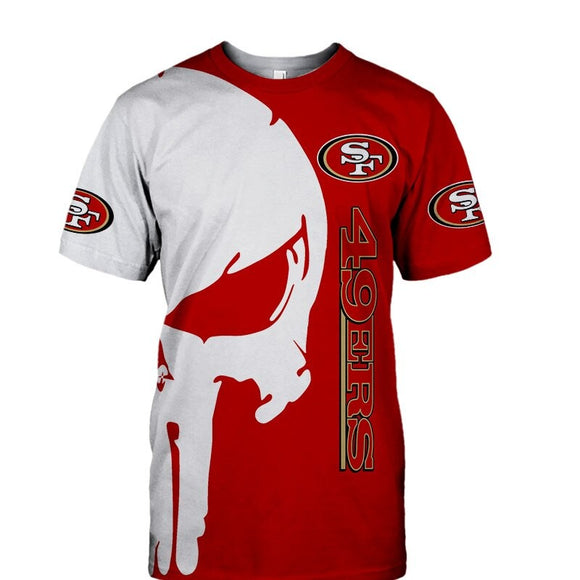 15% OFF Men's San Francisco 49ers T Shirt Punisher Skull