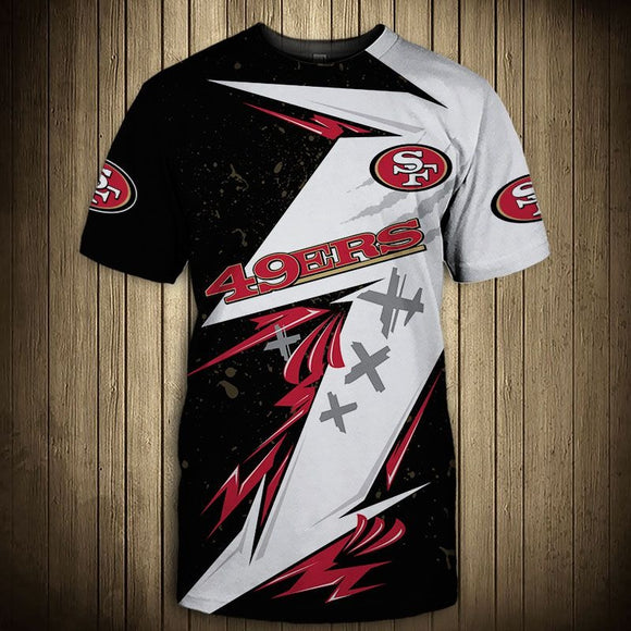 15% SALE OFF Best Black & White San Francisco 49ers  T Shirt Mens