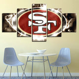 Up To 30% OFF San Francisco 49ers Wall Art Lightning Canvas Print