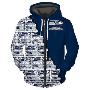Up To 20% OFF Best Seattle Seahawks Zipper Hoodies Repeat Logo