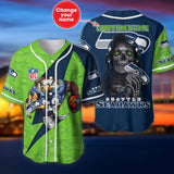 20% OFF Best Seattle Seahawks Baseball Jersey Skull Custom Name