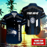 15% OFF Seattle Seahawks Button Up Shirt Big Logo Custom Name