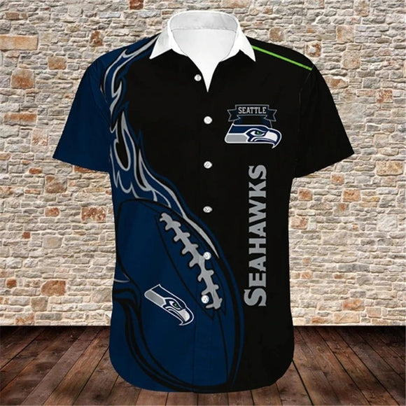 15% OFF Men’s Seattle Seahawks Button Down Shirt For Sale
