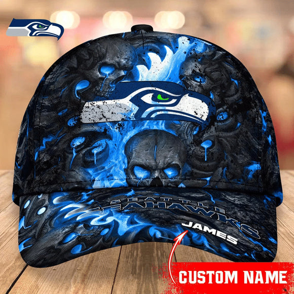 The Best Cheap Seattle Seahawks Caps Skull Custom Name