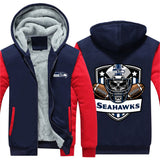 17% OFF Vintage Seattle Seahawks Fleece Jacket Skull For Sale