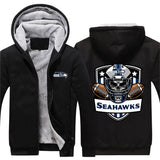 17% OFF Vintage Seattle Seahawks Fleece Jacket Skull For Sale