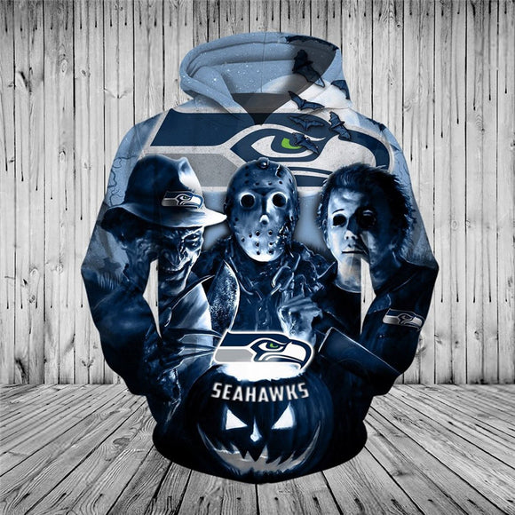 Buy Seattle Seahawks Hoodies Halloween Horror Night 20% OFF Now