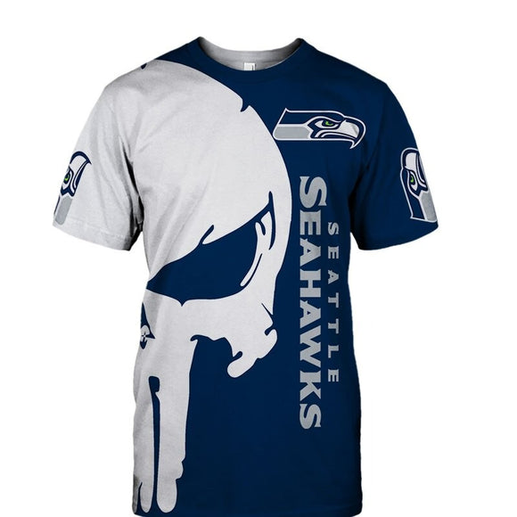 15% OFF Men's Seattle Seahawks T Shirt Punisher Skull