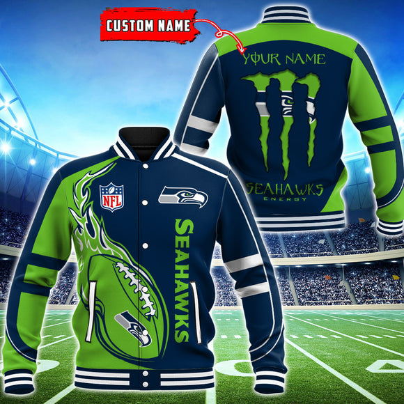 19% OFF Seattle Seahawks Varsity Jackets Monster Energy Custom Name