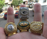 Set 4pcs 1966 1967 1996 2010 Green Bay Packers Super Bowl Rings