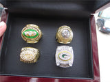Set 4pcs 1966 1967 1996 2010 Green Bay Packers Super Bowl Rings