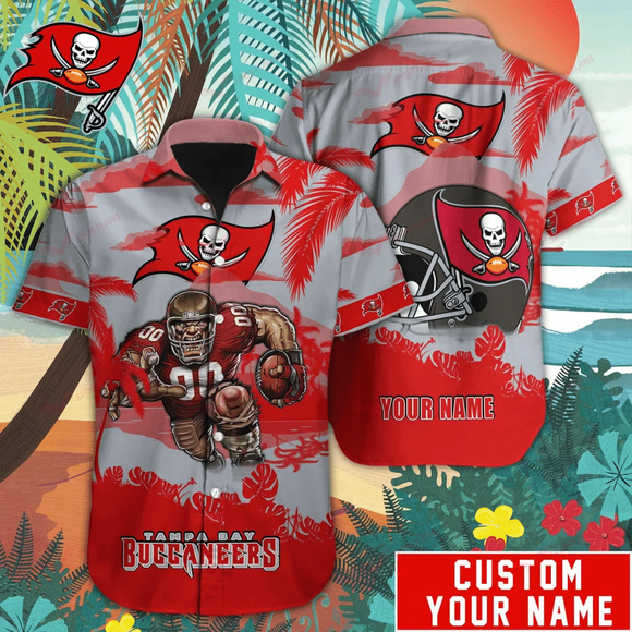 14% OFF Mascot Tampa Bay Buccaneers Hawaiian Shirt Custom Name For Men
