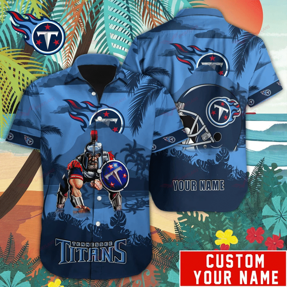 14% OFF Mascot Tennessee Titans Hawaiian Shirt Custom Name For Men