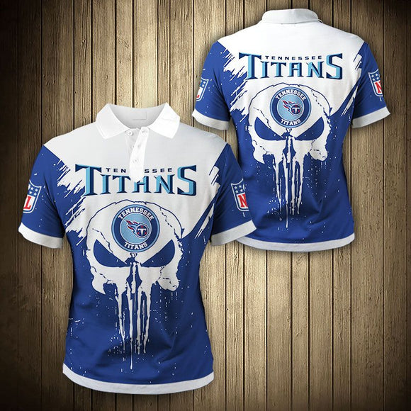 20% OFF Tennessee Titans Polo Shirt Mens Punisher Skull